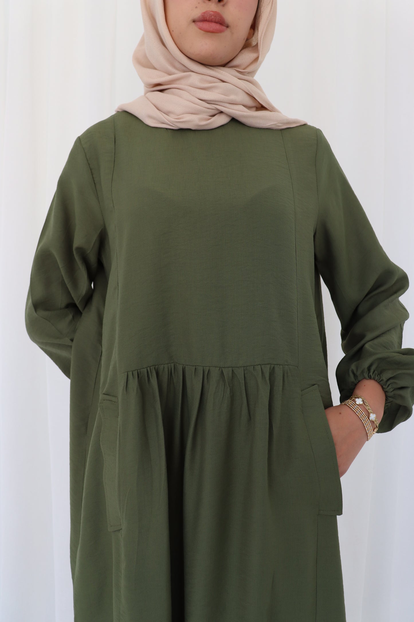 Olive Flowy Dress