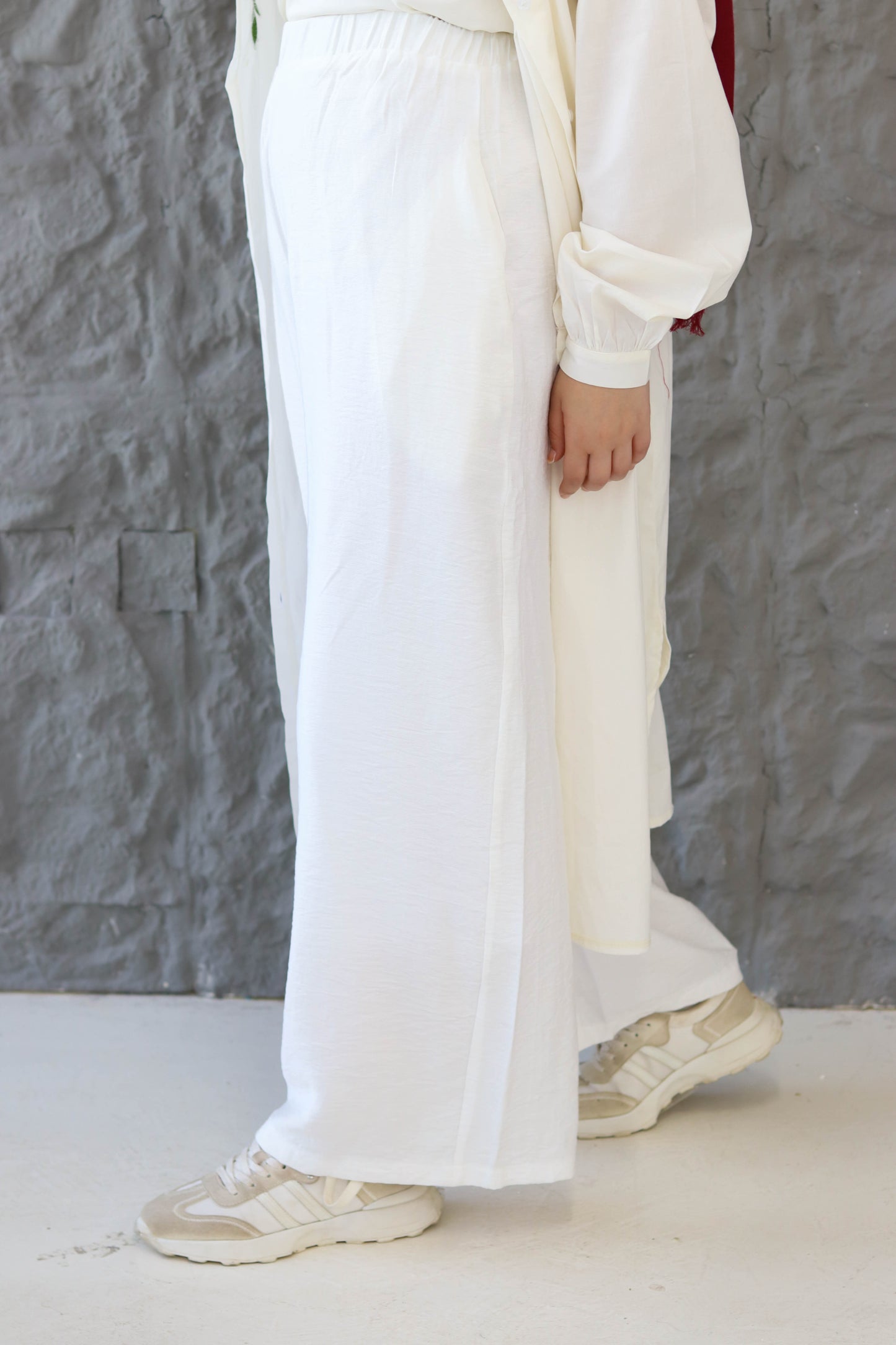 Wide-Leg White Pants