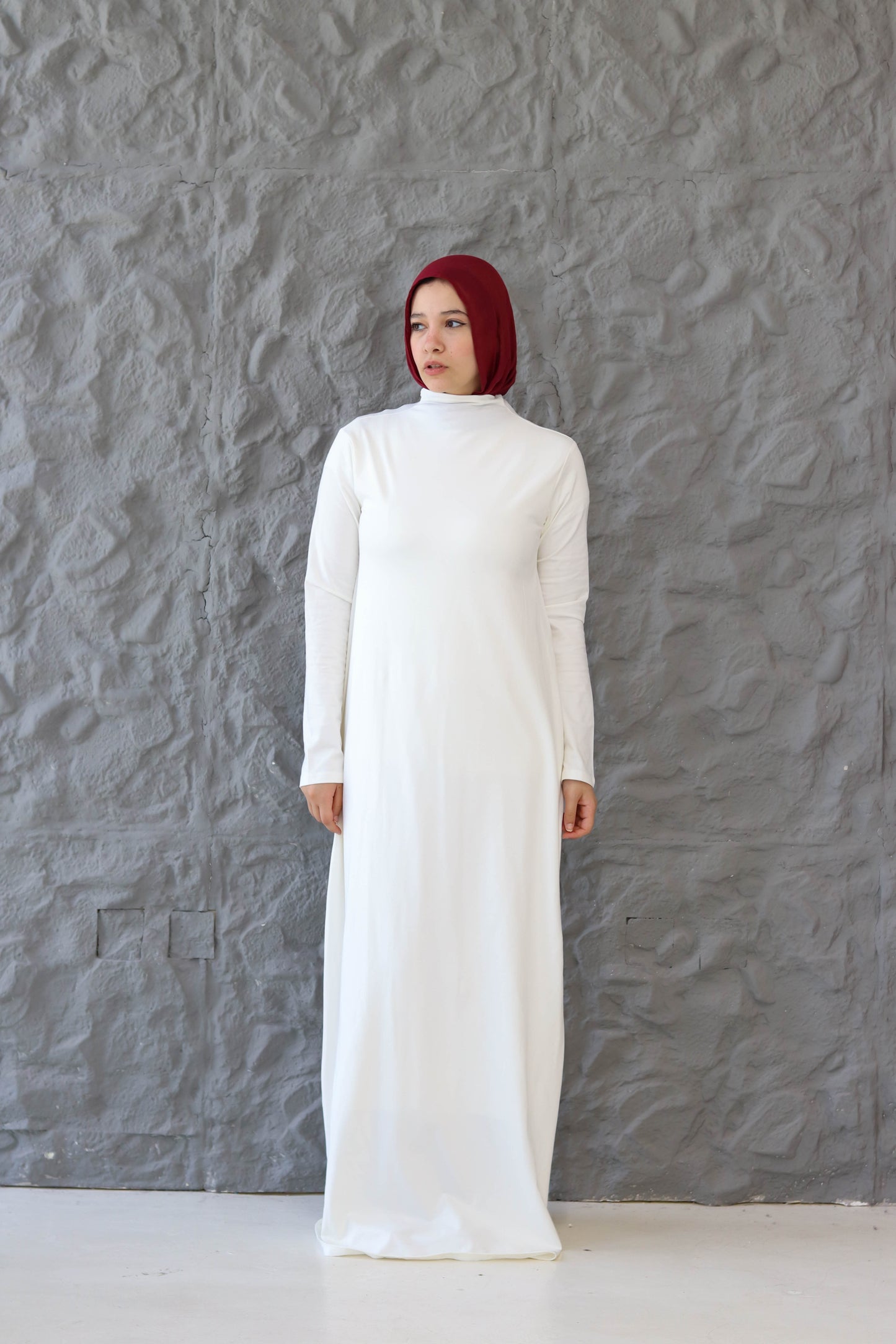 A-Line White Basic Dress