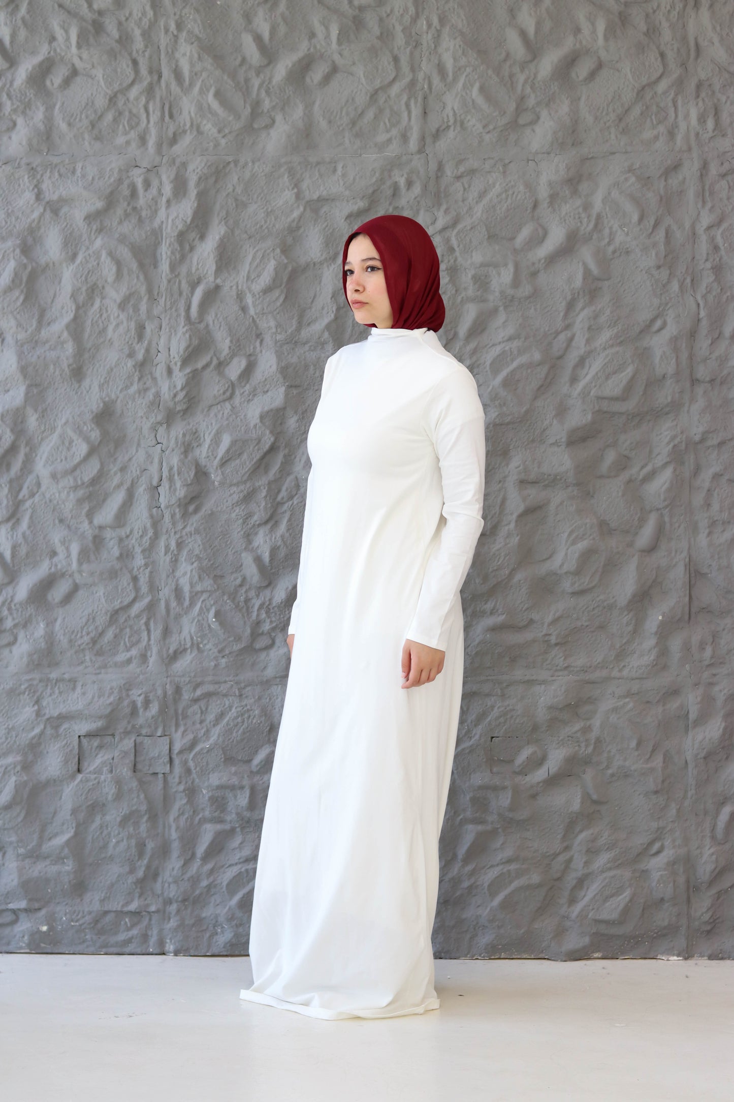 A-Line White Basic Dress
