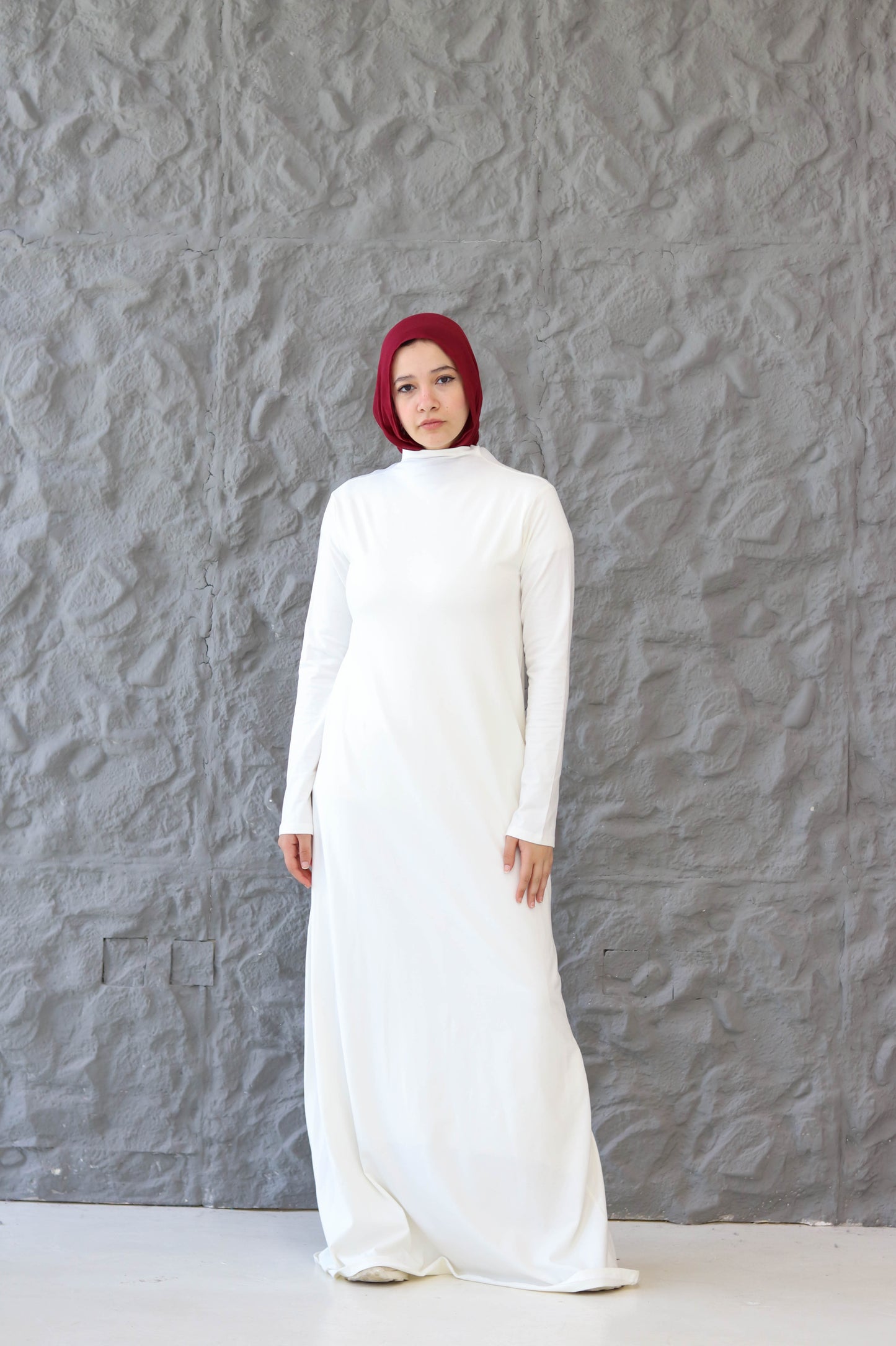 A-Line White Basic Dress