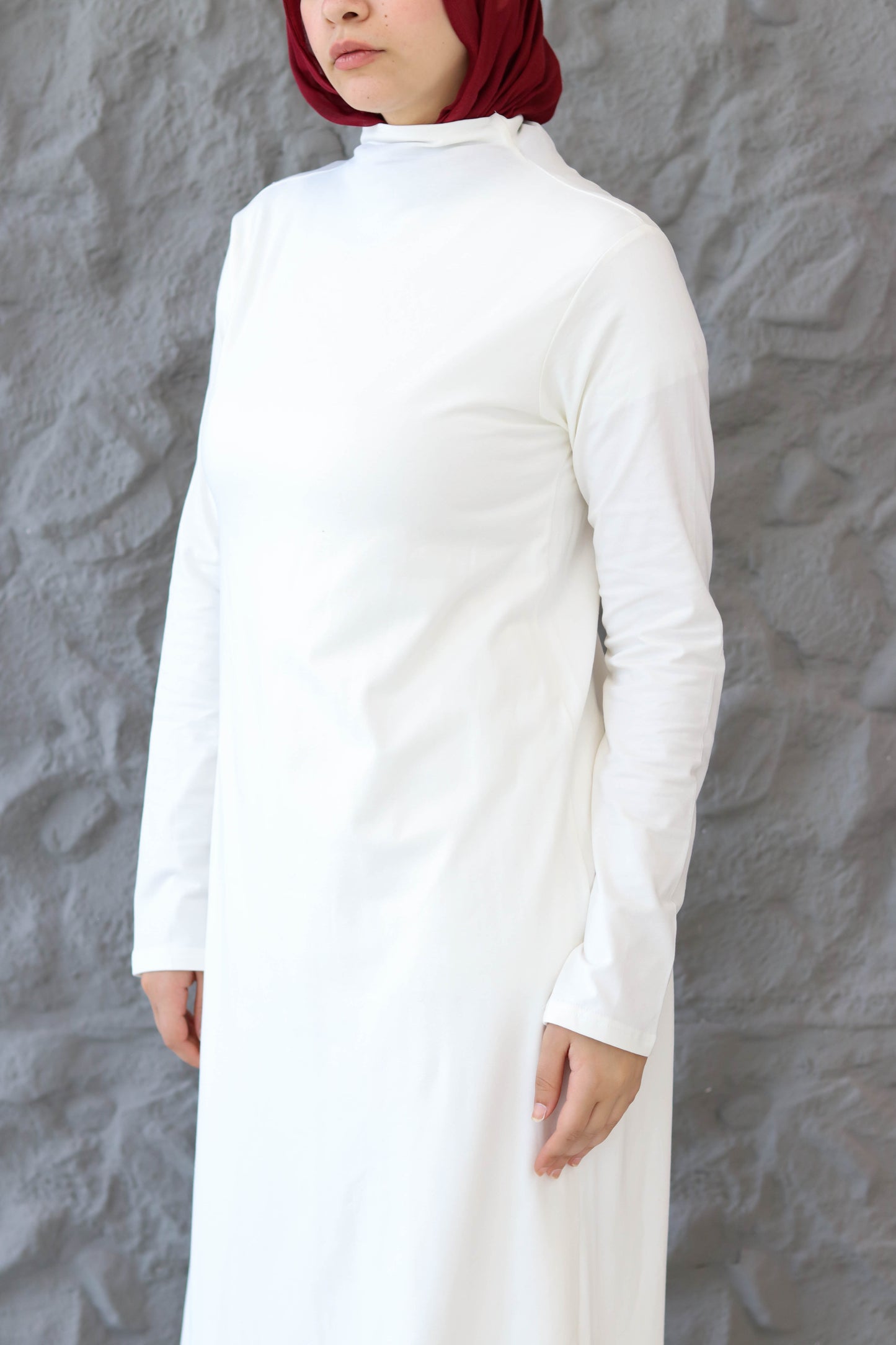 A-Line White Basic Dress