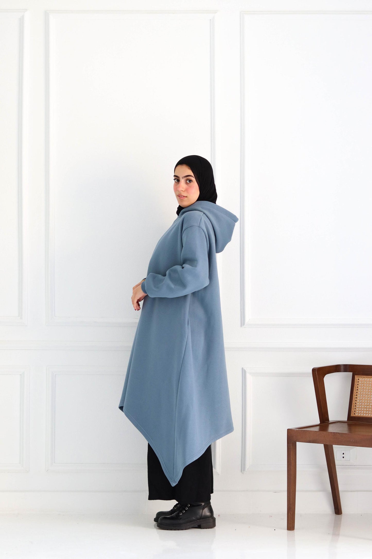 Greyish Blue Hoodie