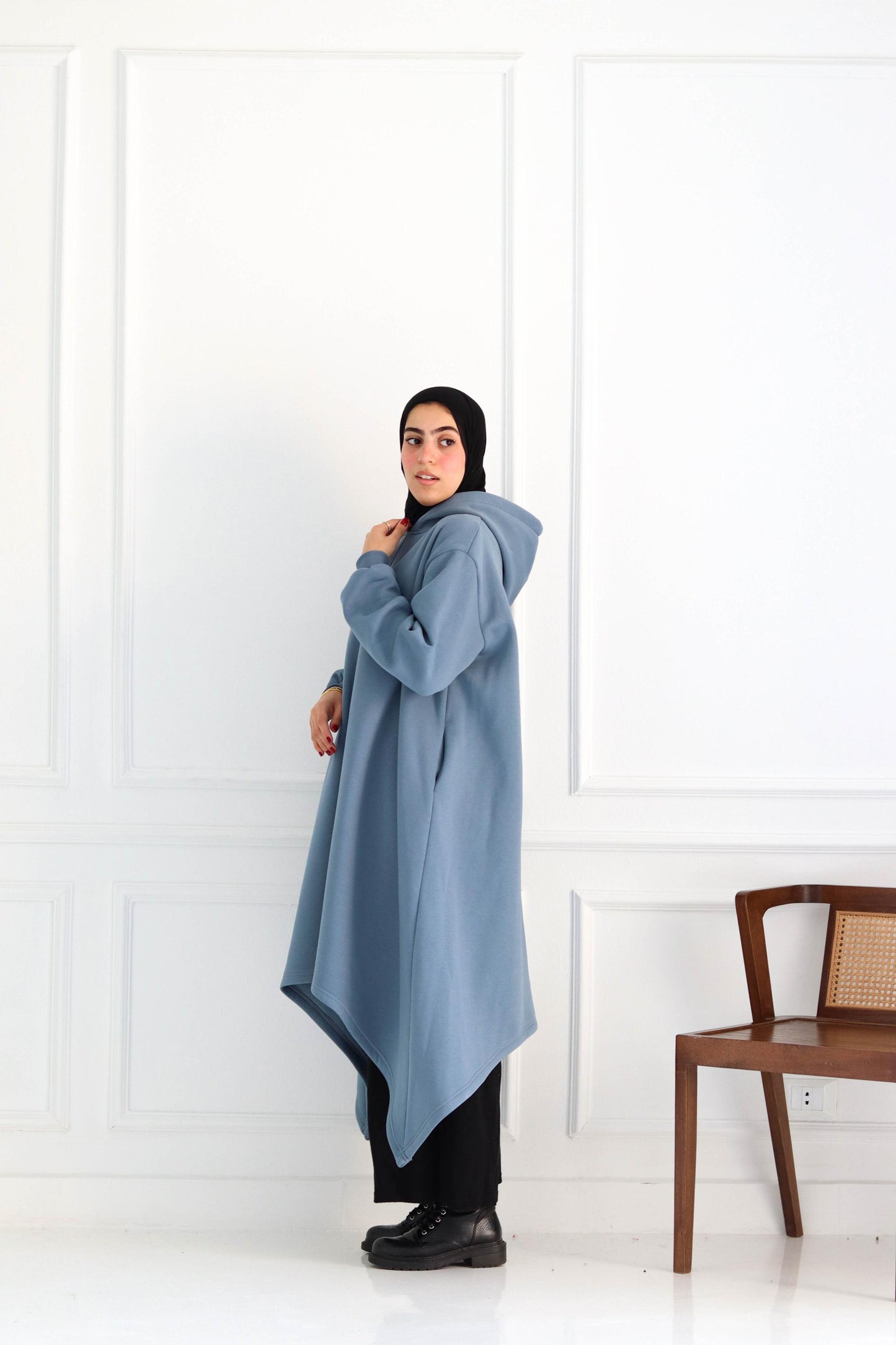 Greyish Blue Hoodie