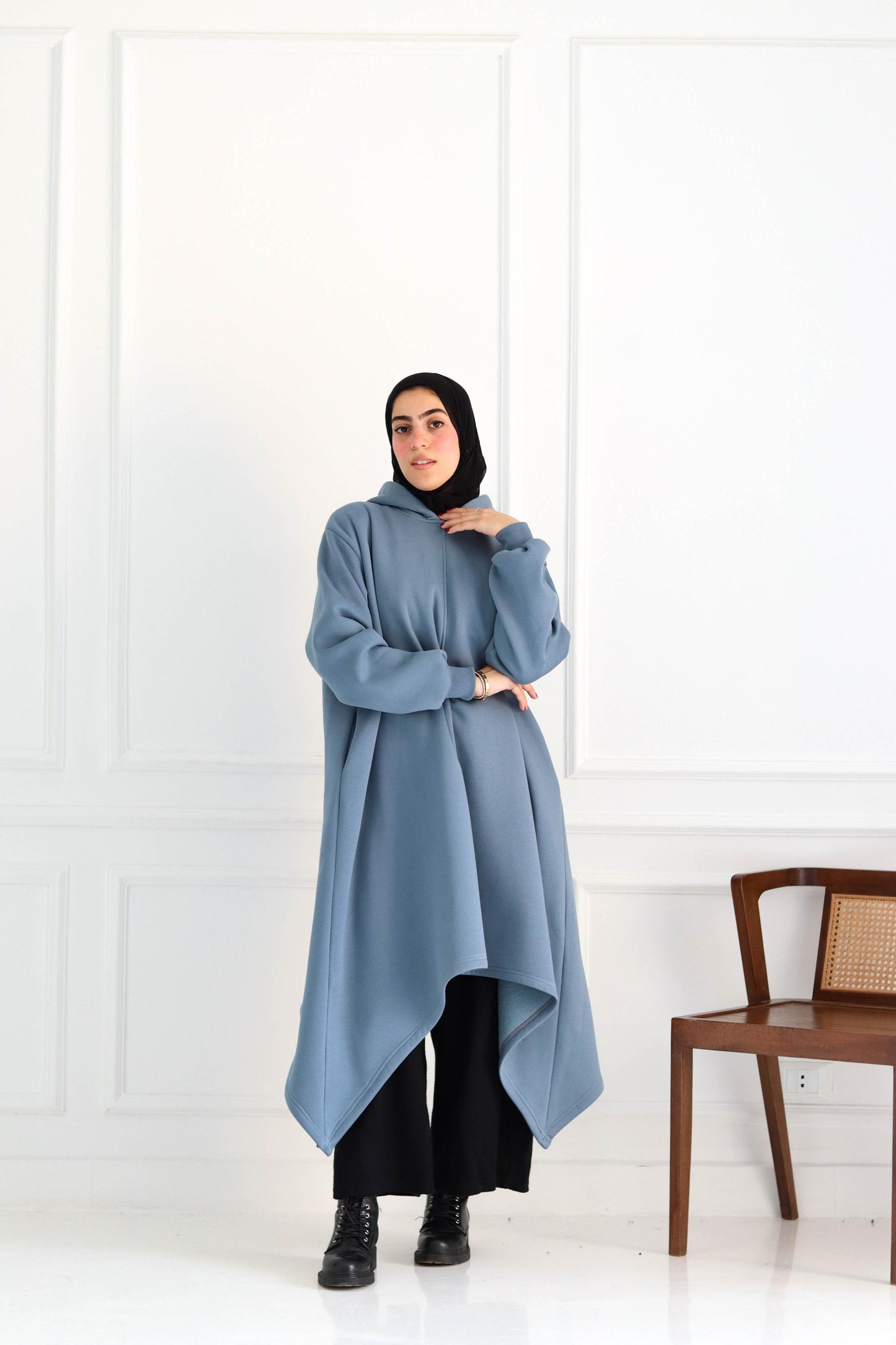 Greyish Blue Hoodie