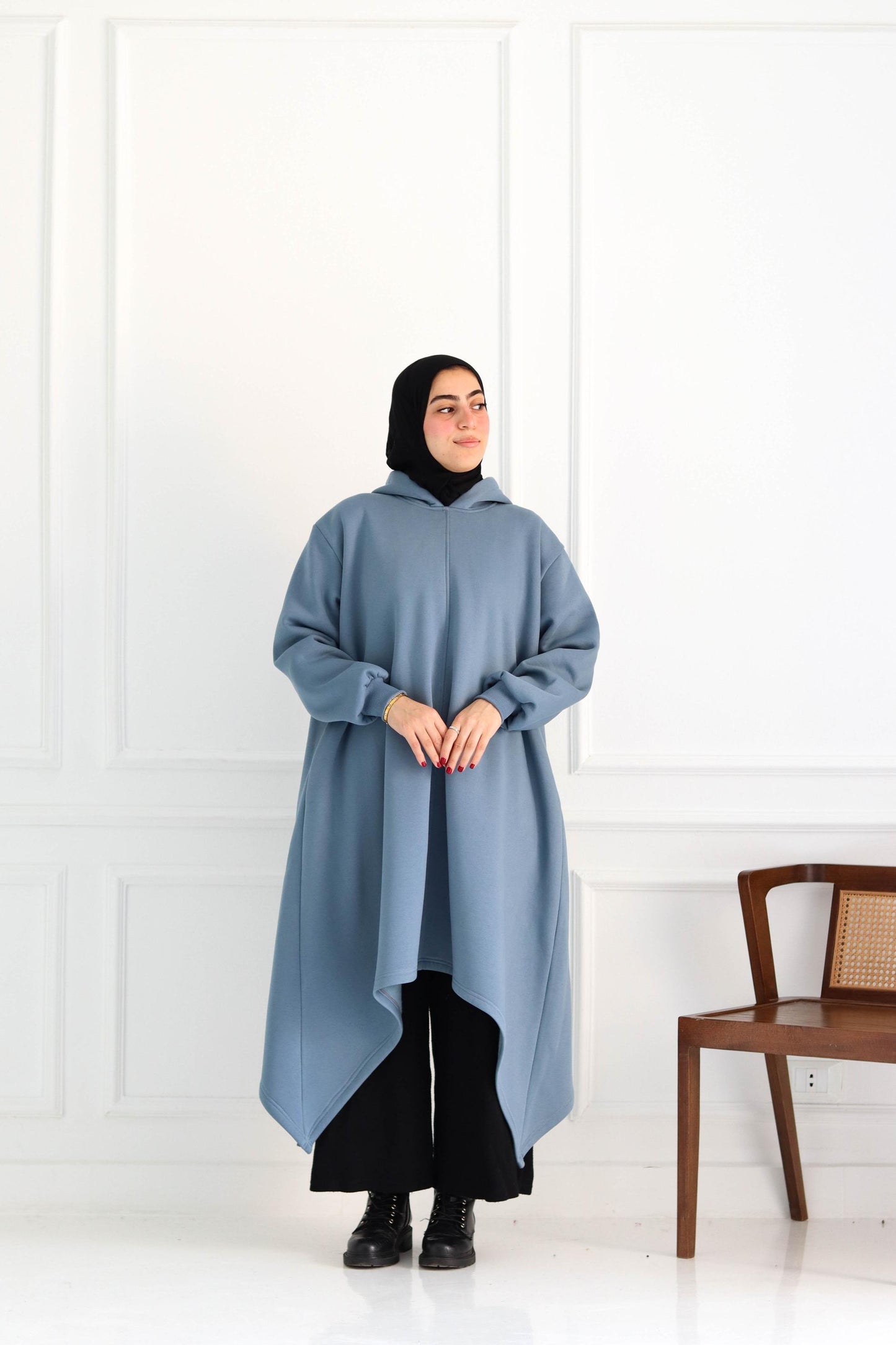 Greyish Blue Hoodie