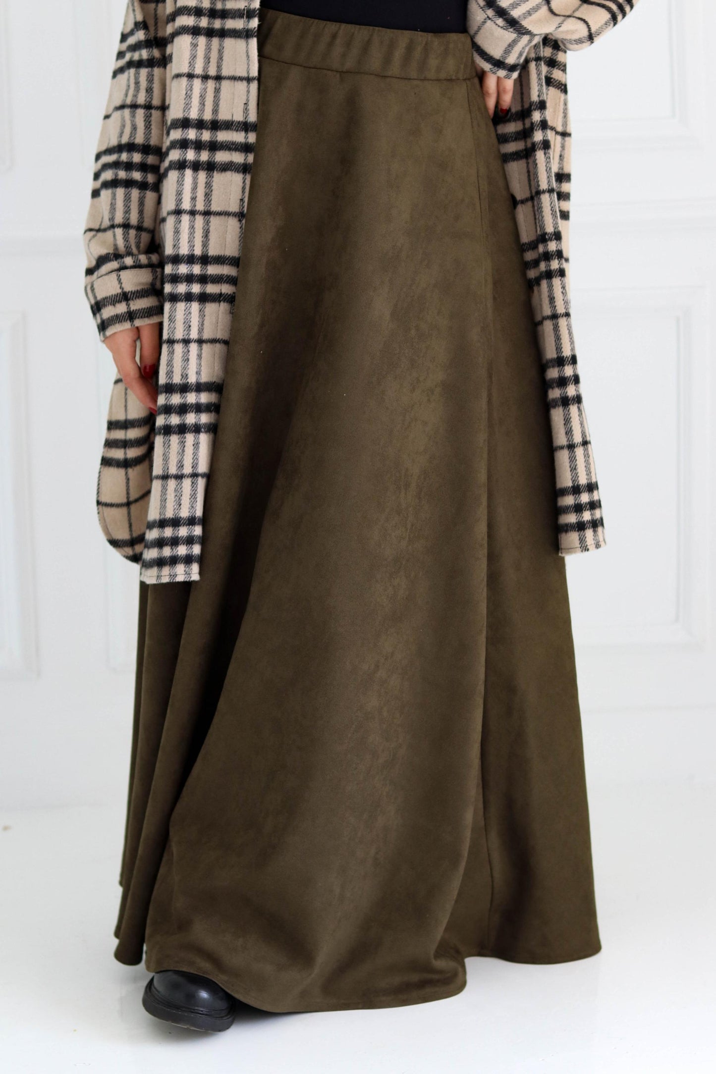 Olive Suede Skirt