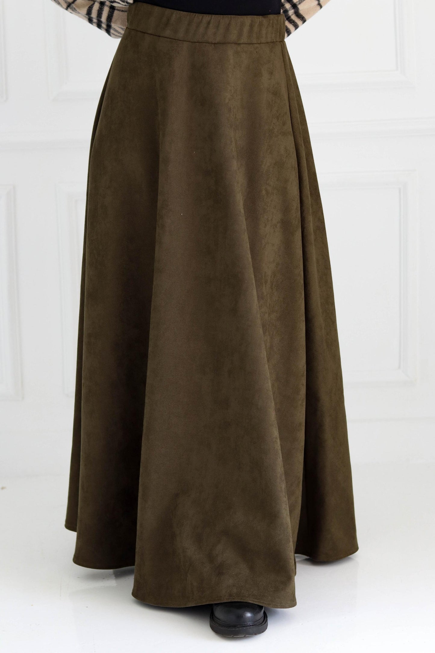 Olive Suede Skirt