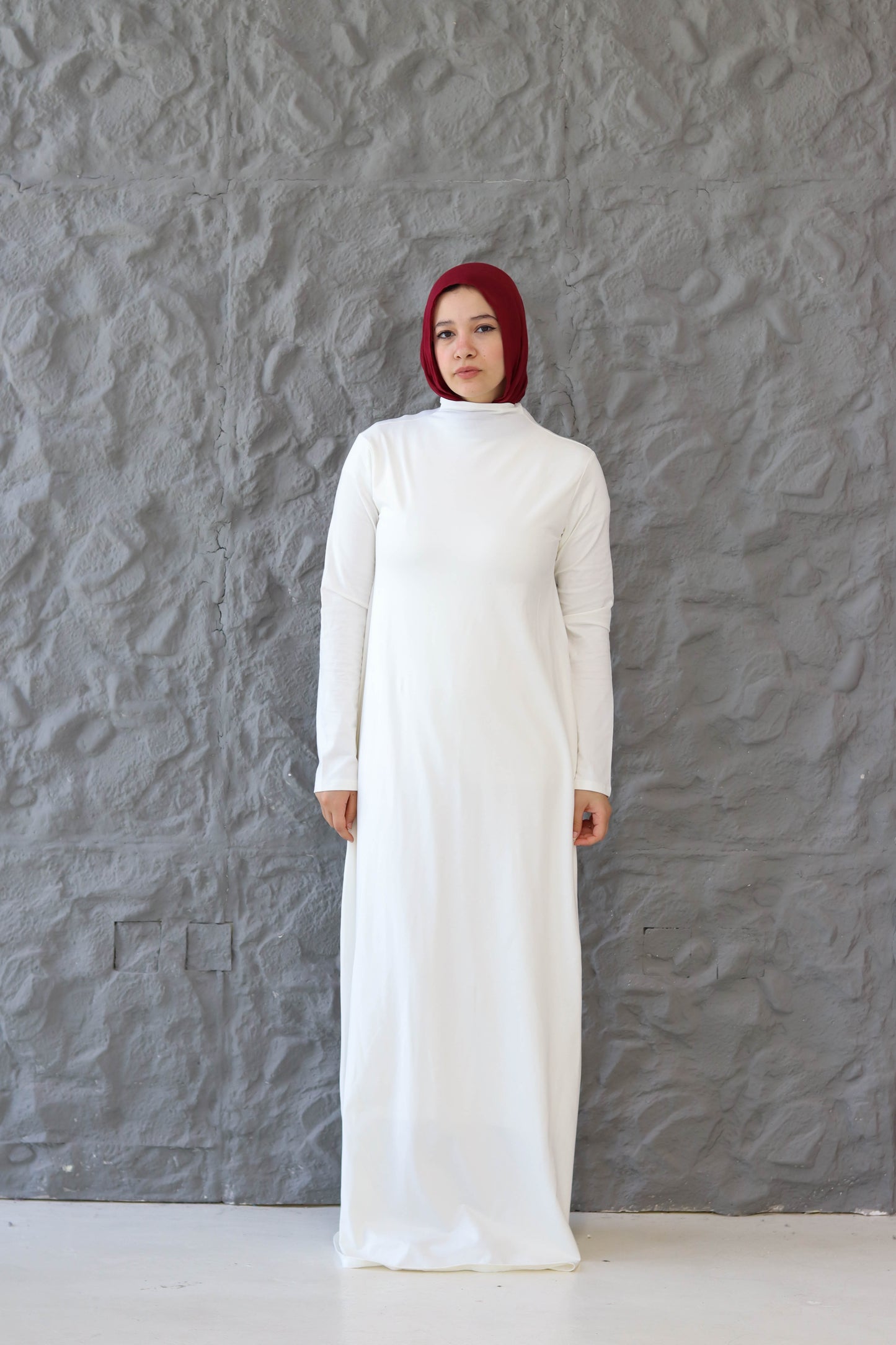 A-Line White Basic Dress