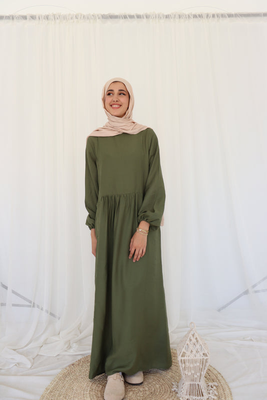 Olive Flowy Dress