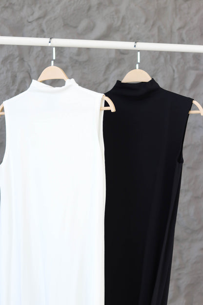 A-line Black Sleeveless Basic Dress