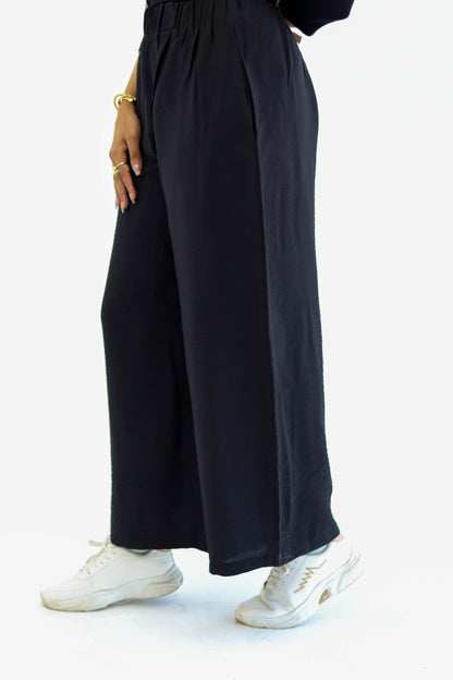Wide-Leg Black Pants