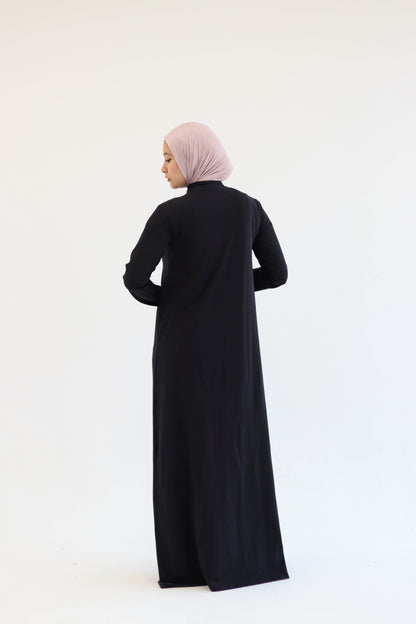 A-Line Black Basic Dress
