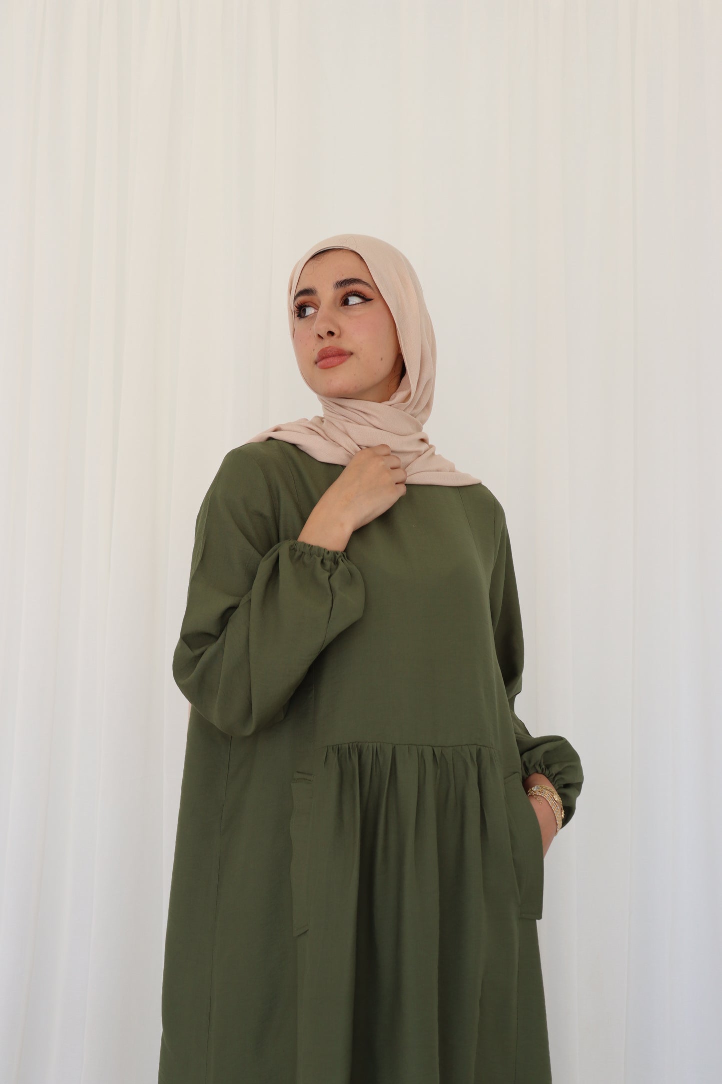 Olive Flowy Dress