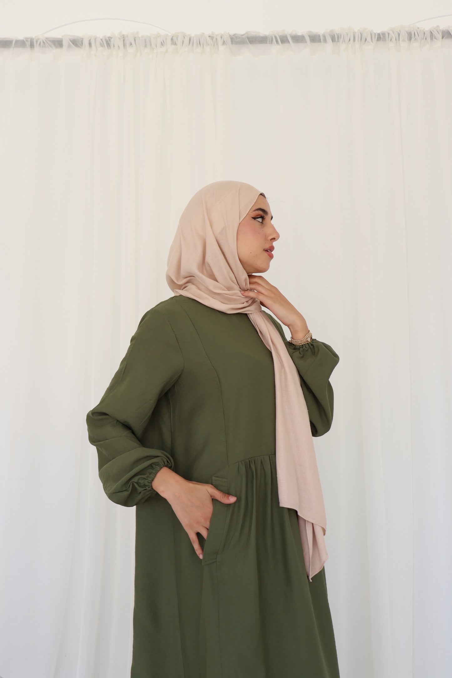 Olive Flowy Dress