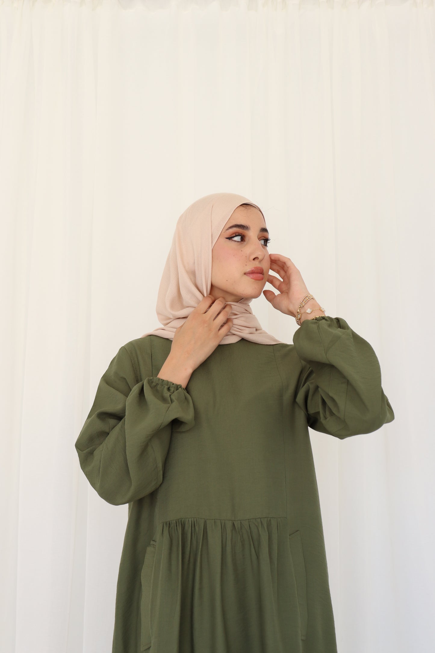 Olive Flowy Dress