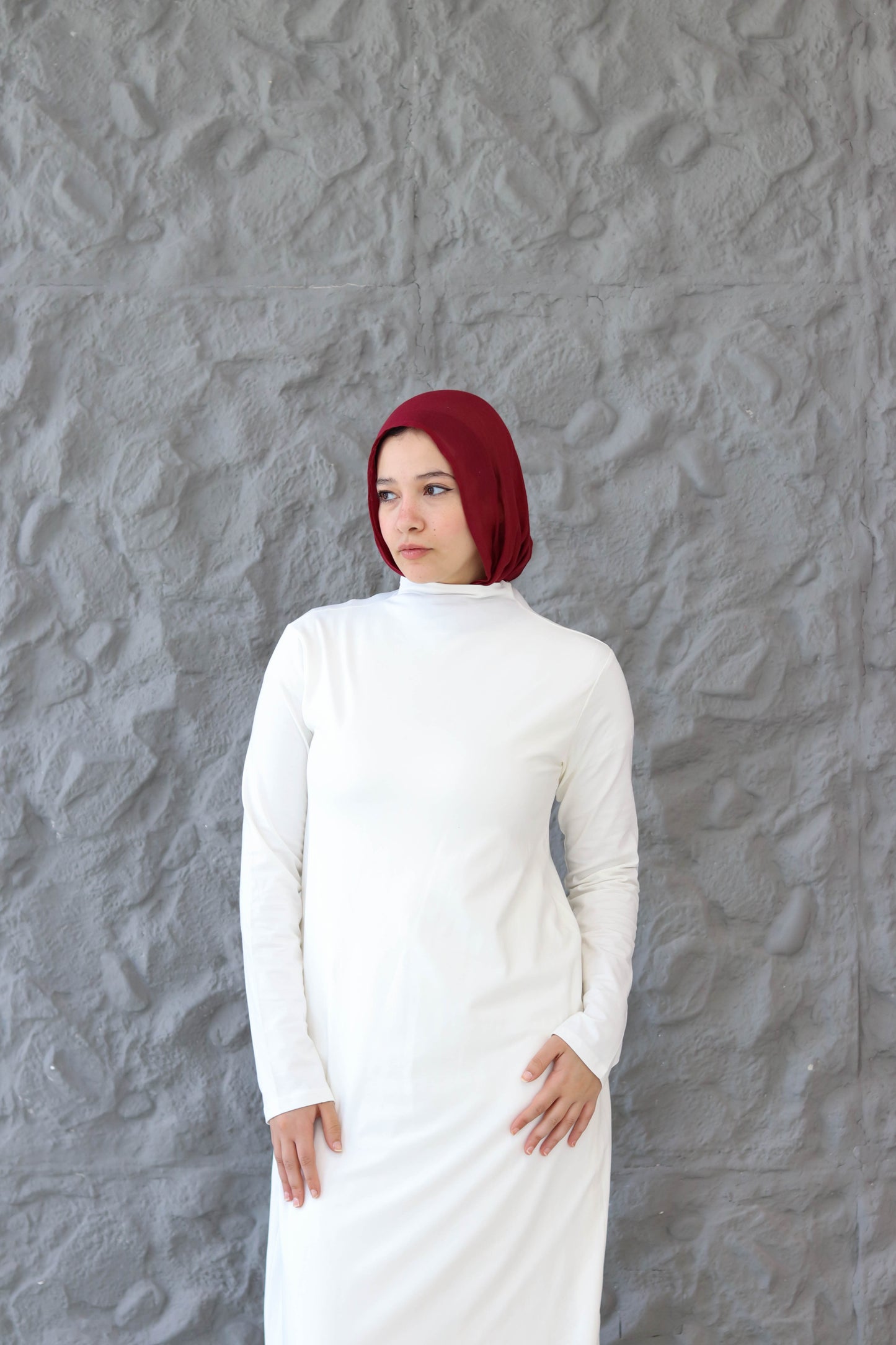 A-Line White Basic Dress