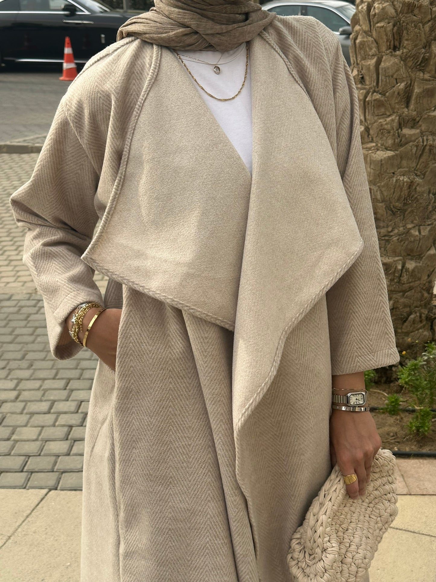 Tweed Cardigan Beige