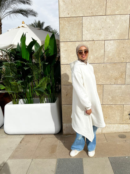 Creamy Asymmetric Hoodie