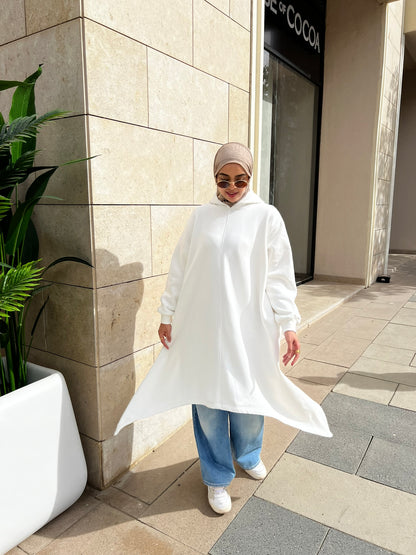 Creamy Asymmetric Hoodie
