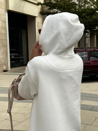 Creamy Asymmetric Hoodie