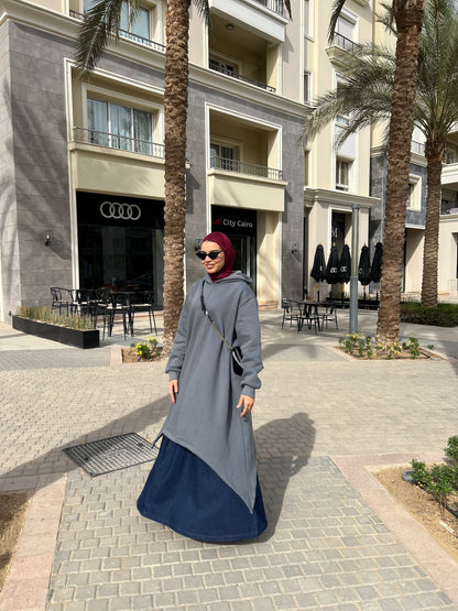Grey Asymmetric Hoodie