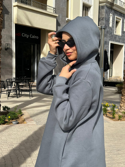 Grey Asymmetric Hoodie