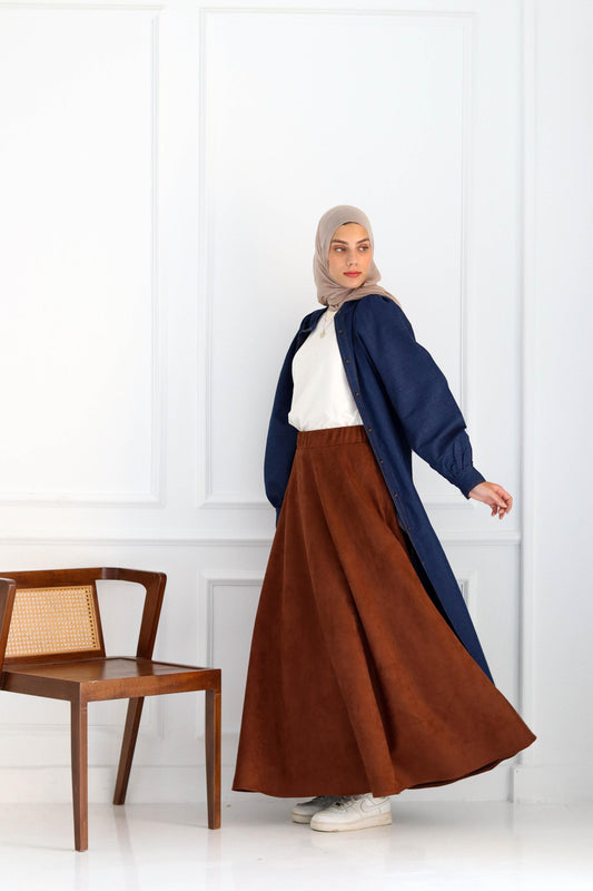Brown Suede Skirt